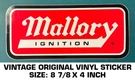 Mallory Ignition Vintage Original Vinyl Decal Sticker - Engine Drag Racing. Fixed Price $7.98.