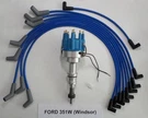 Ford 351W Windsor Pro-billet Distributor + Blue Spark Plug Wires Use W/ Msd Box. Fixed Price $127.95.