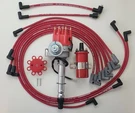 Chevy 327 350 Small Cap Hei Distributor + Red Coil 8.5MM Wires Under Exhaust. Fixed Price $159.94.